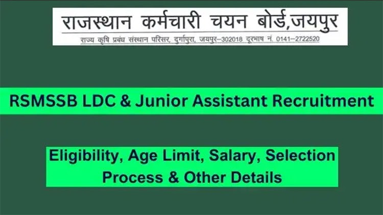 RSMSSB LDC Junior Assistant Recruitment